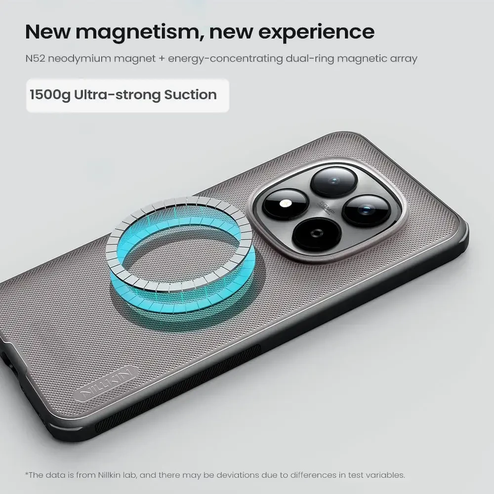 Nillkin Super Frosted PRO Magnetic Back dėklas skirtas Xiaomi Redmi Note 15 Pro+ 5G Transparent Juodas