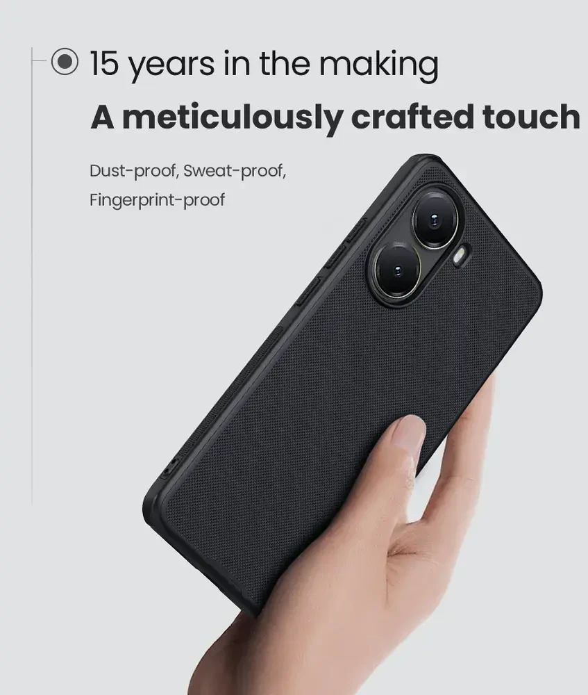 Dėklas Nillkin Super Frosted PRO Magnetic Back Cover skirtas Poco X7 Pro 5G juodos spalvos