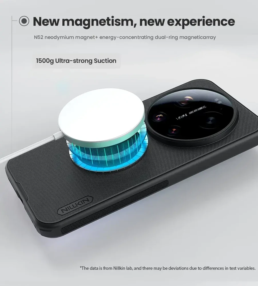 Nillkin Super Frosted PRO Magnetic Back dėklas skirtas Xiaomi 17 Ultra juodos spalvos