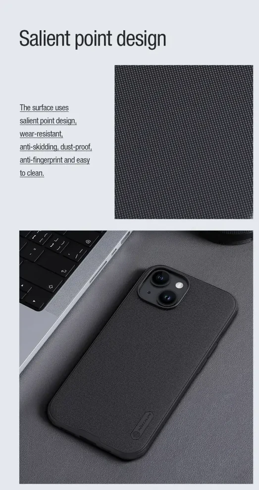 Dėklas Nillkin Super Frosted Shield Pro Magnetic Apple iPhone 15 – juodos spalvos