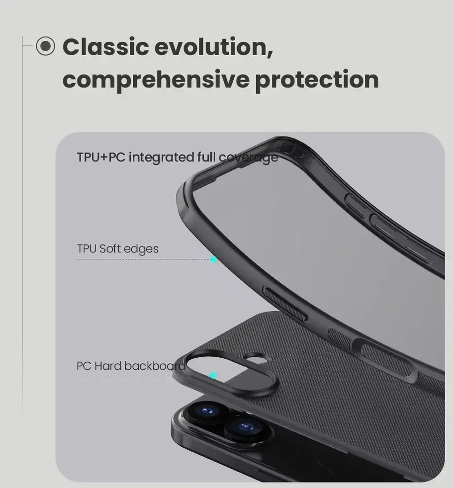 Nillkin Super Frosted PRO Back dėklas skirtas Apple iPhone 17 juodos spalvos