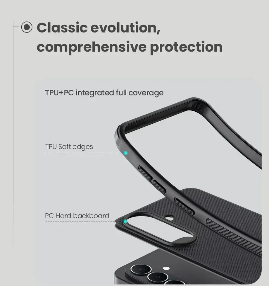 Nillkin Super Frosted PRO Back dėklas skirtas Samsung Galaxy A37 juodos spalvos