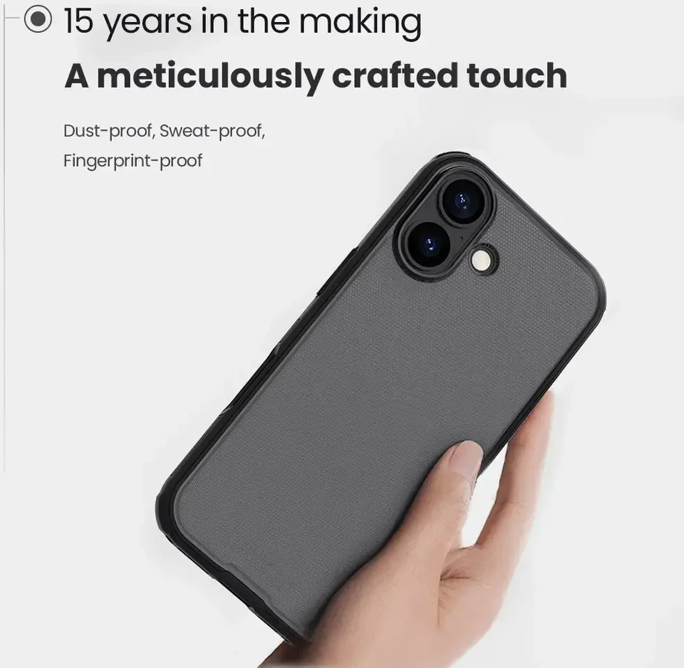 Nillkin Super Frosted PRO Back dėklas skirtas Apple Apple iPhone 17 skaidrus juodos spalvos