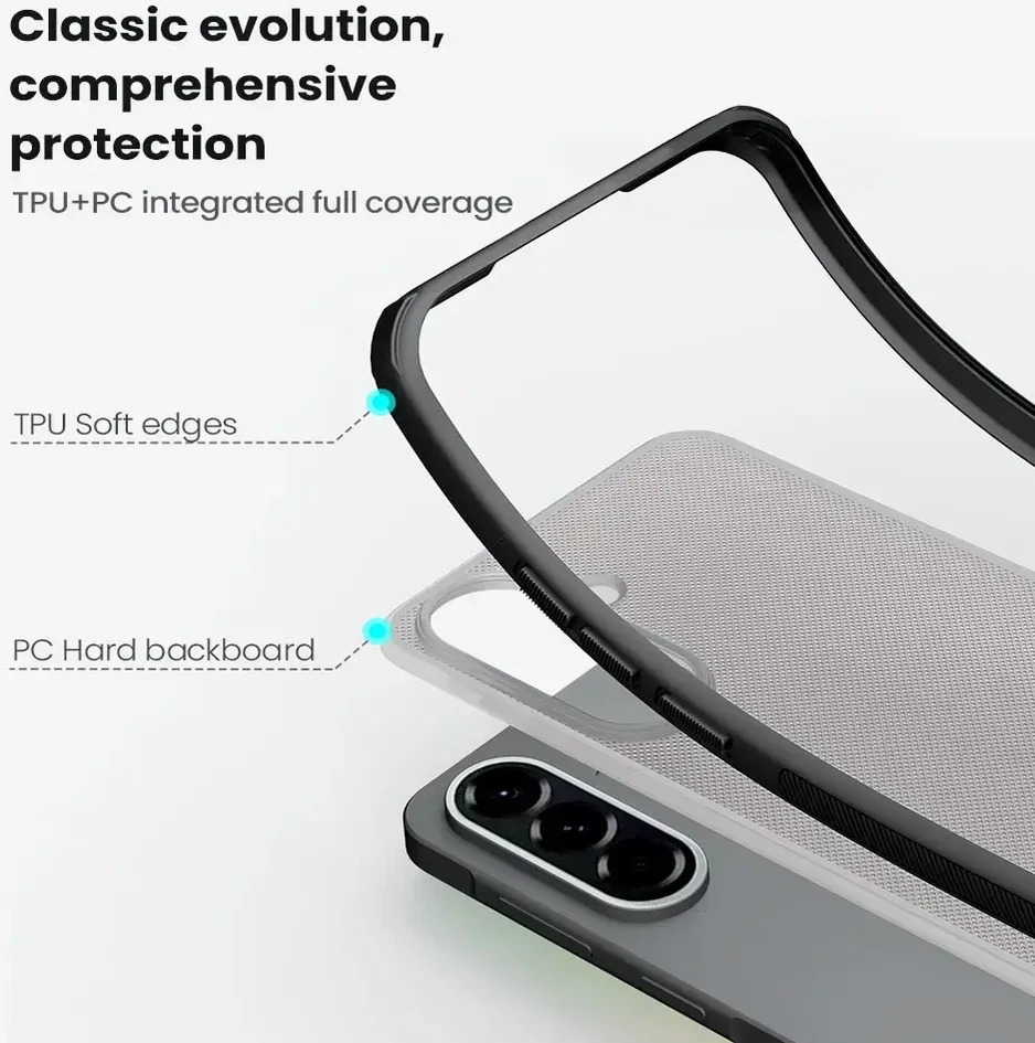 Nillkin Super Frosted PRO Back dėklas skirtas Samsung Galaxy A57 skaidrus juodos spalvos