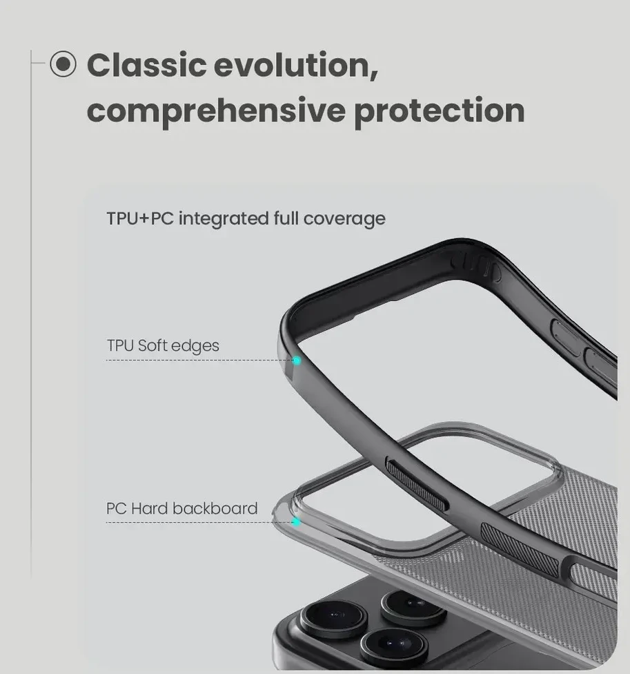 Nillkin Super Frosted PRO Back dėklas skirtas Apple Apple iPhone 17 Pro skaidrus juodos spalvos