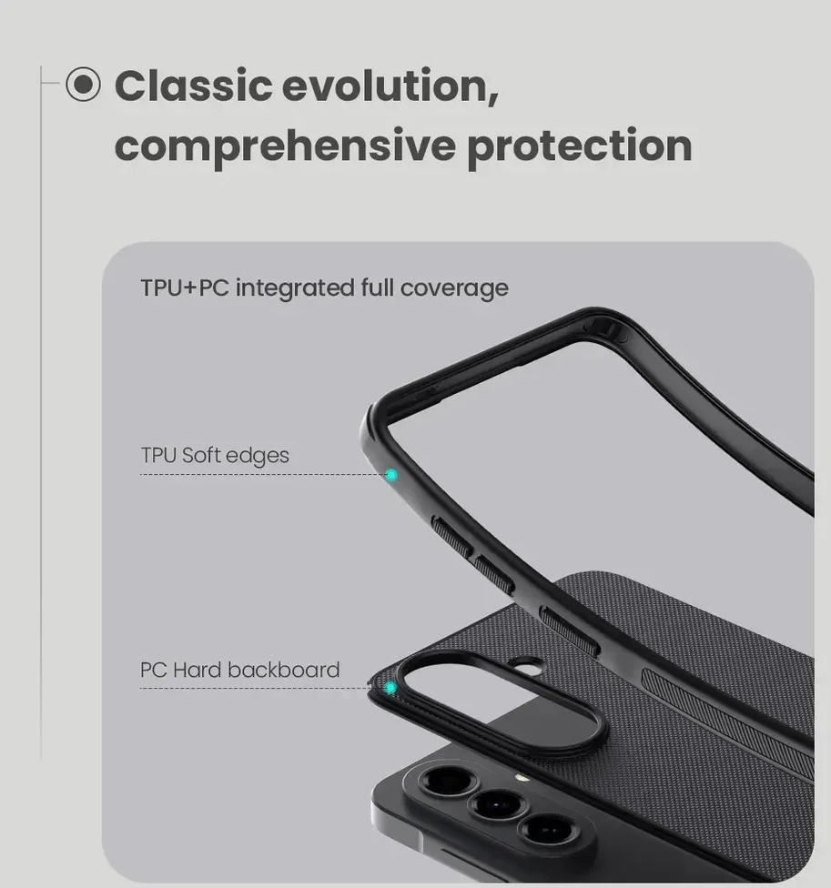 Nillkin Super Frosted PRO Magnetic Back dėklas skirtas Samsung Galaxy A57 juodos spalvos