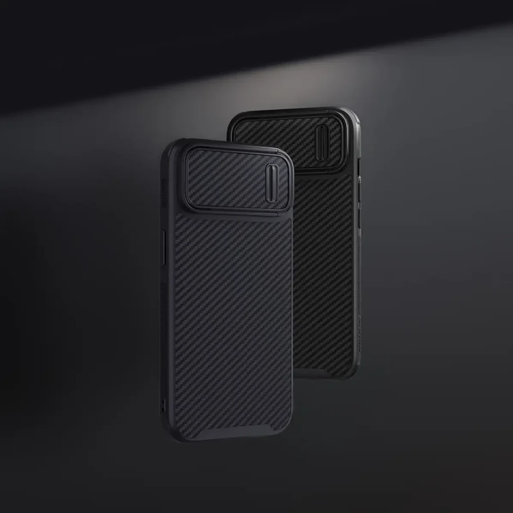 Nillkin Synthetic Fiber S Apple iPhone 14 with camera, dėklas telefonui juodos spalvos