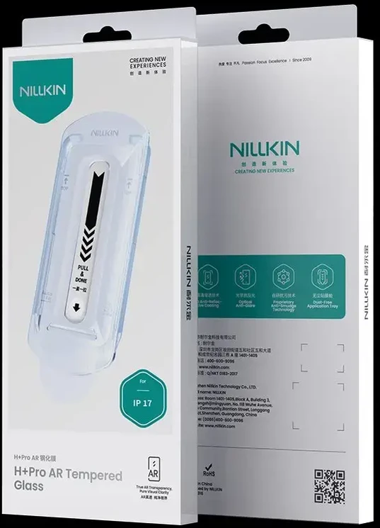 Nillkin Apsauginis stiklas 0.2mm H+ PRO 2.5D Anti-reflective for Apple iPhone 17 (su aplikatoriumi)