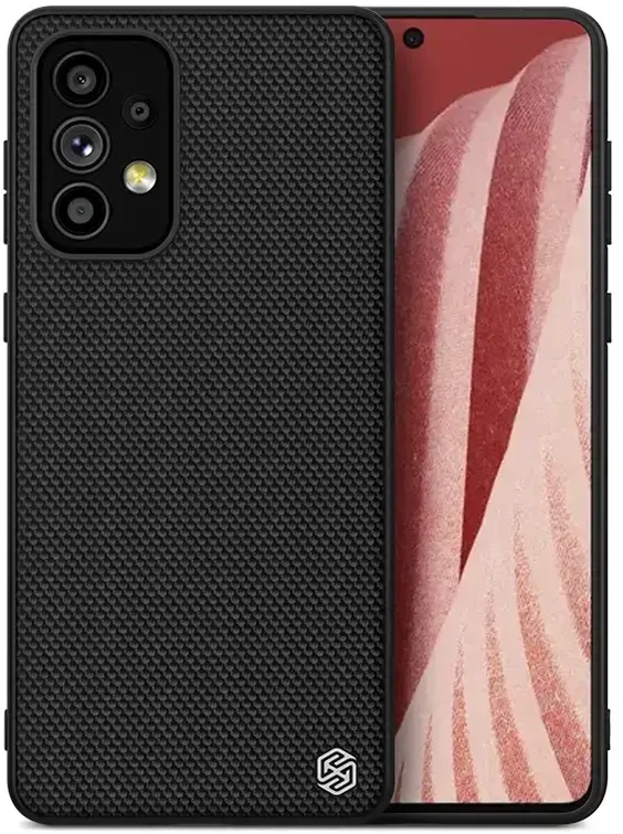 Nillkin Textured durable reinforced gel frame and nylon back Samsung Galaxy A73 dėklas telefonui juodos spalvos