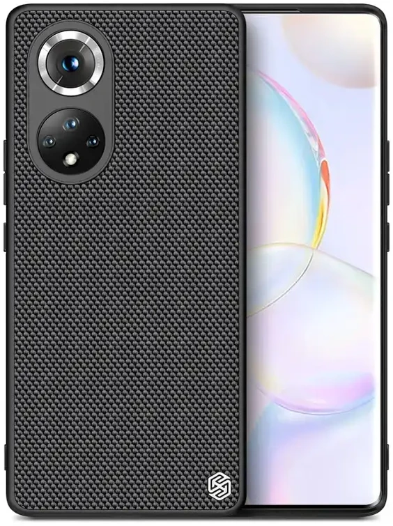 Nillkin Textured durable reinforced gel frame and nylon back Honor 50 Pro dėklas telefonui juodos spalvos