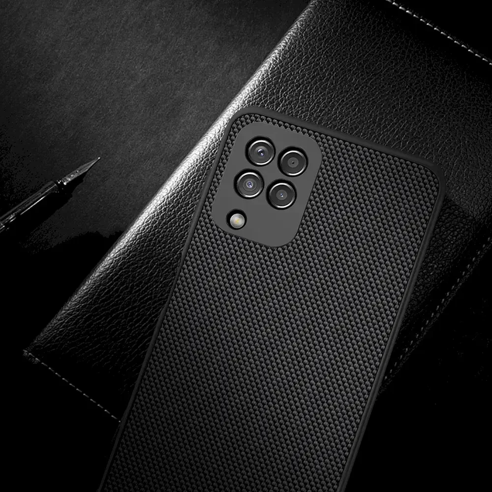 Nillkin Textured durable reinforced with gel frame and nylon back Samsung Galaxy A22 4G dėklas telefonui juodos spalvos
