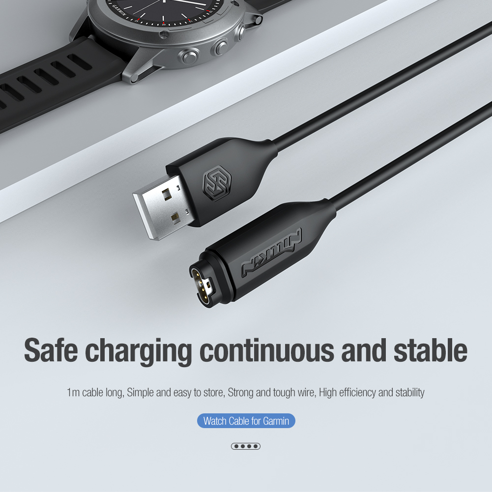 Nillkin Garmin Watch USB įkrovimo laidas (juodas)