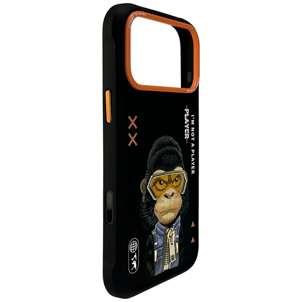 „Nimmy Cool&Cute 2.0 Gorilla“ dėklas, skirtas „iPhone 17 Pro“ - Juodas