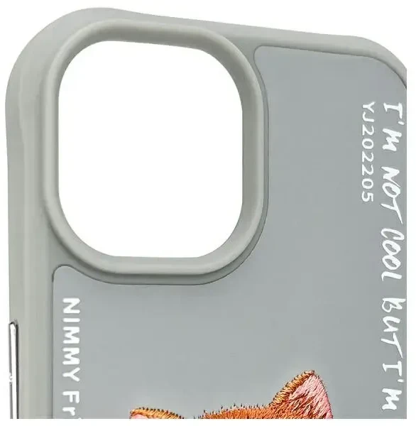 Nimmy Apple iPhone 15 6.1" dėklas telefonui pilkos spalvos Glasses Cool Cat
