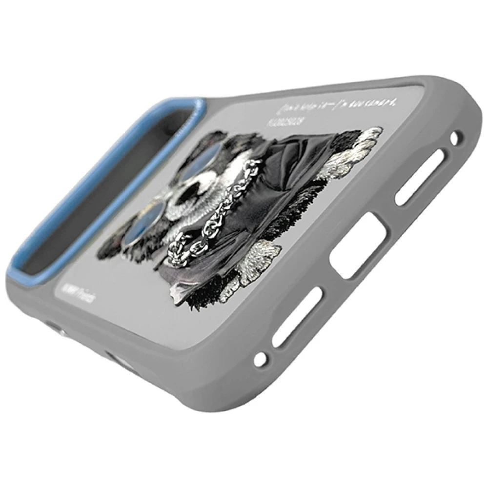 „Nimmy Glasses Cool Nag“ dėklas, skirtas „iPhone 17 Pro Max“ – pilkas