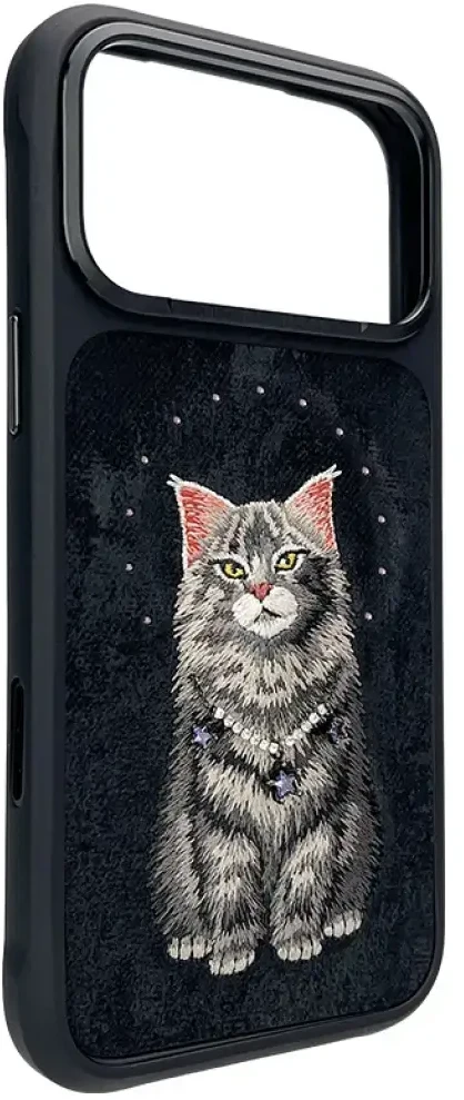 „Nimmy Lucky Fashion Cat“ „MagSafe“ dėklas, skirtas „iPhone 17 Pro“ - juodas