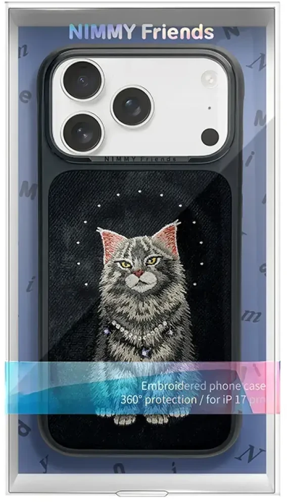 „Nimmy Lucky Fashion Cat“ „MagSafe“ dėklas, skirtas „iPhone 17 Pro“ - juodas