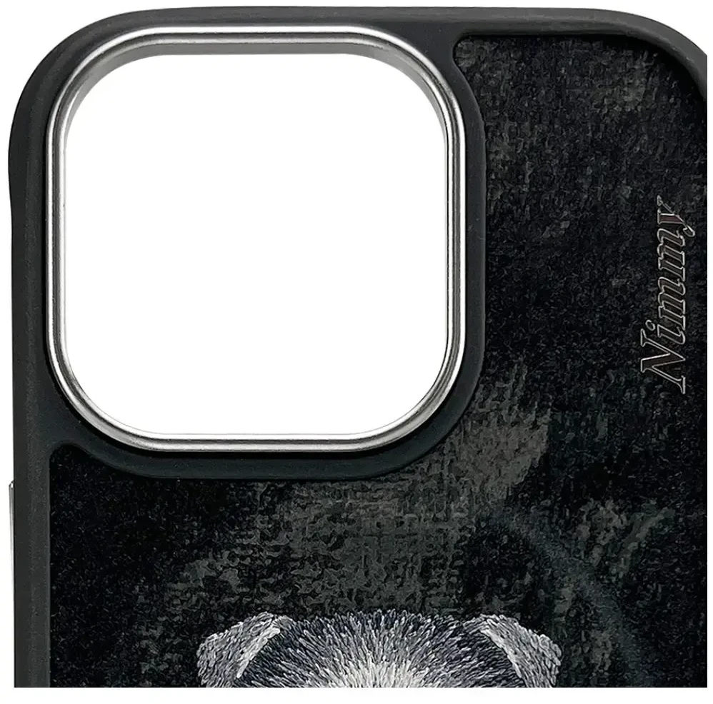 „Nimmy Magnetic“ madingas mielas augintinio formos „MagSafe“ dėklas, skirtas „iPhone 16 Pro“ - juodas