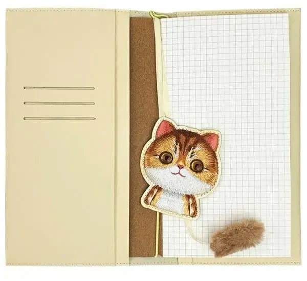 Nimmy rinkinys 2in1 užrašų knygelė + rašiklis haki spalvos Big Eyed Pet 2.0 Cat