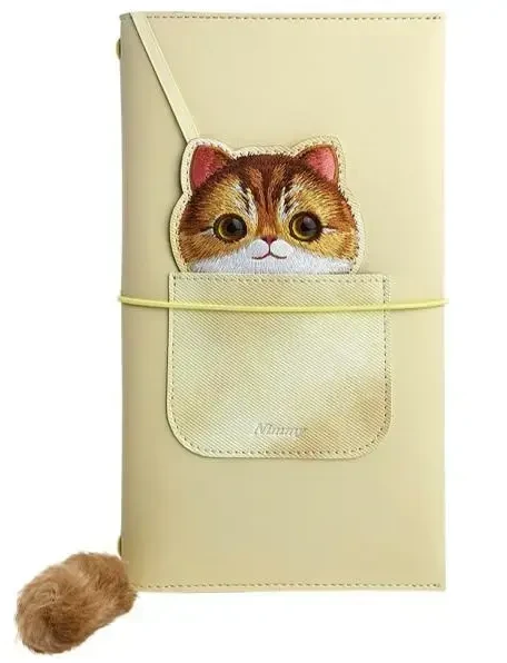 Nimmy rinkinys 2in1 užrašų knygelė + rašiklis haki spalvos Big Eyed Pet 2.0 Cat