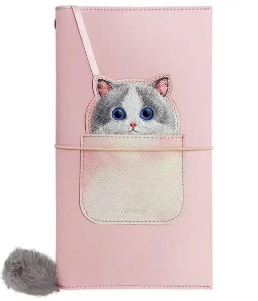 Nimmy rinkinys 2in1 užrašų knygelė + rašiklis rožinės spalvos Big Eyed Pet 2.0 Cat