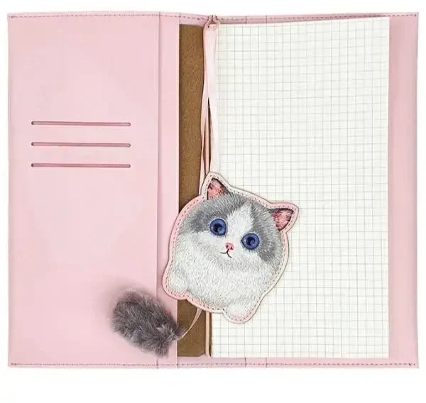 Nimmy rinkinys 2in1 užrašų knygelė + rašiklis rožinės spalvos Big Eyed Pet 2.0 Cat