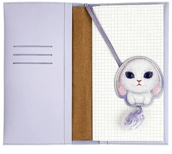 Nimmy rinkinys 2in1 užrašų knygelė + rašiklis violetinės spalvos Big Eyed Pet 2.0 Rabbit