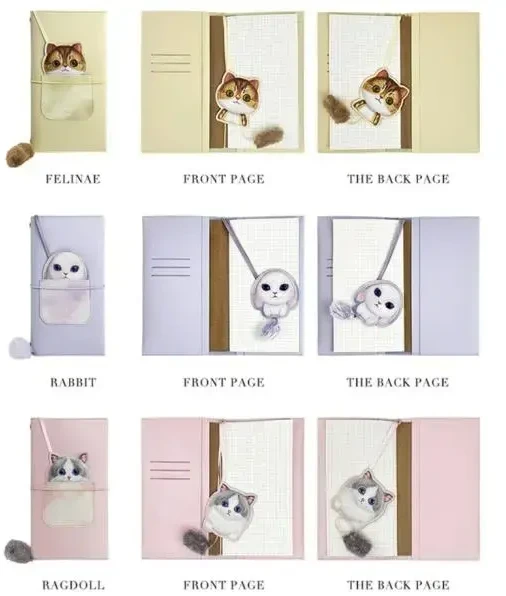 Nimmy rinkinys 2in1 užrašų knygelė + rašiklis violetinės spalvos Big Eyed Pet 2.0 Rabbit
