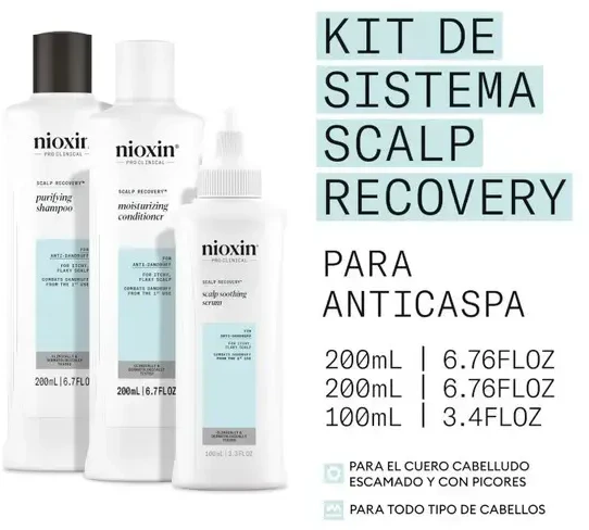 Nioxin Scalp Recovery - Kit Anticaspa - Cuero Cabelludo Descamado y Con Picor 3 U