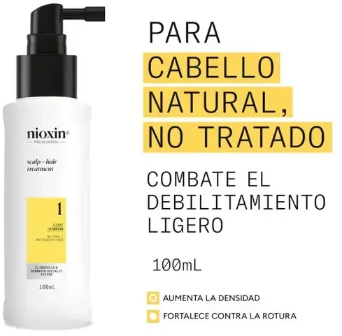 Nioxin Sistema 1 - Sérum Densificador - Cabello Natural Con Debilitamiento Leve, 100 ml