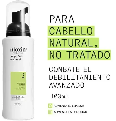 Nioxin Sistema 2 - Sérum Densificador - Cabello Natural Con Debilitamiento Avanzado, 100 ml