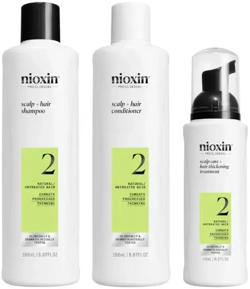 Nioxin Sistema 2 - Kit - Tratamiento Para Cabello Natural Con Debilitamiento Avanzado 3 U