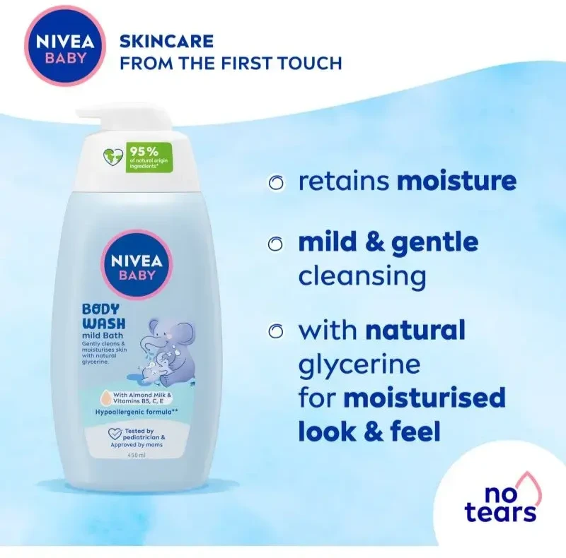 Nivea Baby Kūno prausiklis Mild Bath Dušo želė