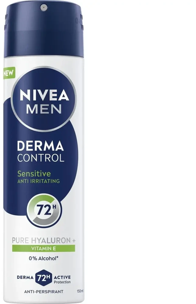 Nivea Purškiamas antiperspirantas jautriai odai „Men Derma Control Sensitive“ (antiperspirantas) 150 ml