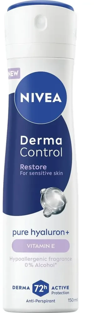 Nivea Purškiamas antiperspirantas jautriai odai „Derma Control Restore“ (antiperspirantas) 150 ml