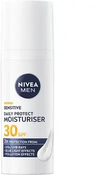 Nivea Drėkinamasis dieninis kremas vyrams SPF 30 Men Sensitive (kasdienis apsauginis drėkiklis) 50 ml