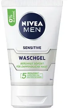 Nivea Men Sensitive Face Wash valomasis gelis vyrams, 100 ml