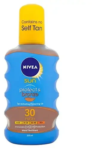 Nivea Sun Protect & Bronze Oil Purškiklis Sun Losjonas kūnui unisex, 200 ml