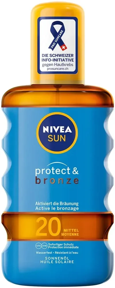 Nivea Įdegio aliejus purškiamas įdegio palaikomasis SPF 20 Sun (Protect - Bronze Oil) 200 ml