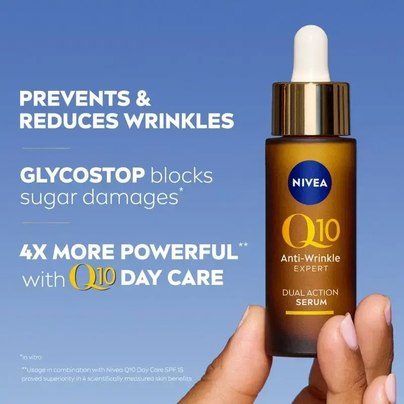 „Nivea Q10 Anti-Wrinkle Expert“ dvigubo poveikio serumas odos serumui