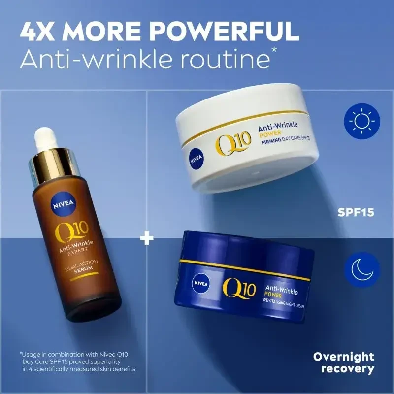 „Nivea Q10 Anti-Wrinkle Expert“ dvigubo poveikio serumas odos serumui