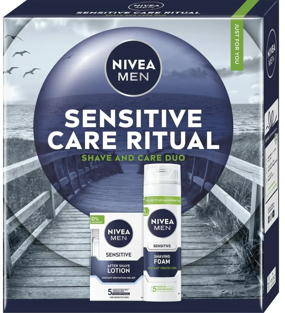 Nivea Vyrams skirtas losjonas jautriai odai dovanų rinkinys „Men Box“