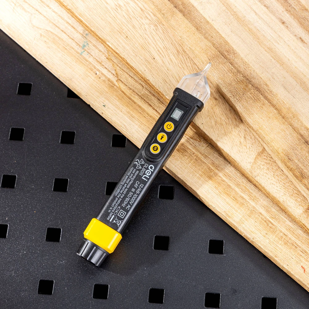 Bekontaktis įtampos indikatorius Deli Tools EDL8011, 12 / 48-1000V AC geltonas