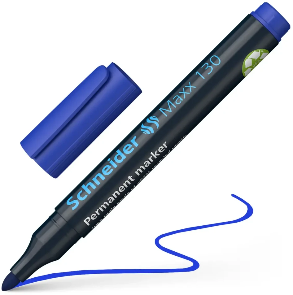 Žymeklis permanentinis Schneider Maxx 130, 1-3 mm, apvali galvutė, mėlynas 1213-020