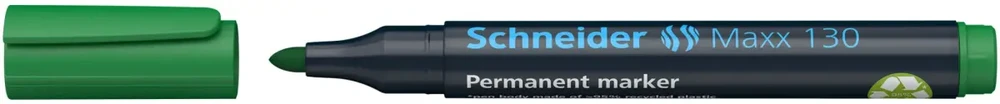 Schneder Žymeklis permanentinis Schneider Maxx 130, 1-3 mm, apvali galvutė, žalias 1213-021