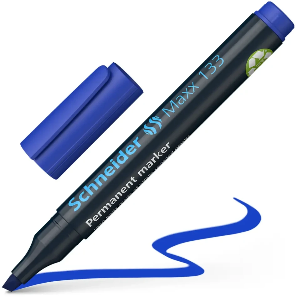 Schneder Žymeklis permanentinis Schneider Maxx 133, 1-4 mm, kirsta galvutė, mėlynas 1213-024