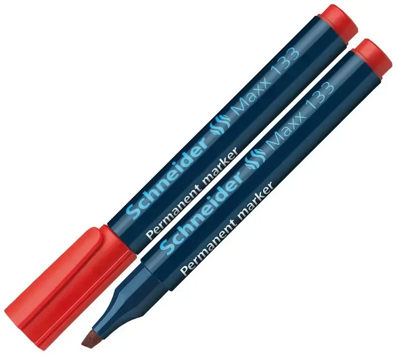 Schneder Žymeklis permanentinis Schneider Maxx 133, 1-4 mm, kirsta galvutė, raudonas 1213-023