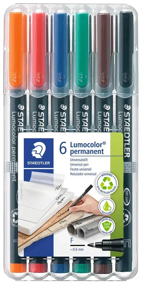 Staedtler STAEDTLER Folienstift Lumocolor F perm 6St