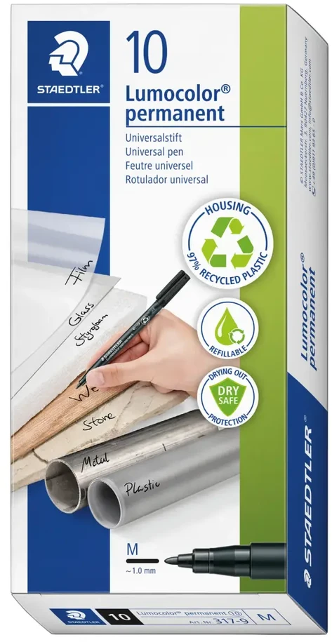 Žymeklis STAEDTLER OHP LUMOCOLOR 317/318, 1,0 mm, JUODA