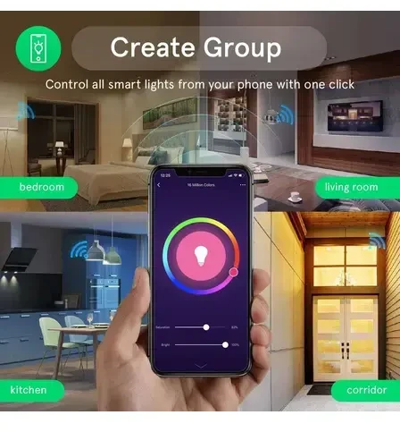 Lemputė LED E27, 230V, 9W, 810lm, 2700K - 6500K, RGB, išmanioji Wi-Fi, valdoma programėle, TUYA / Smart Life, P3, NOUS